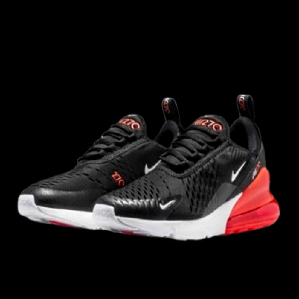 Nike Air Max 270 Running Womens/Kids Black White Team Orange Red